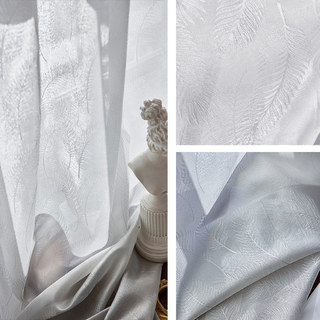 Feathered Fantasy Ash Grey Shimmering Voile Curtain 2