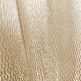 Shimmering Chains Champagne Gold Striped Voile Curtain 2