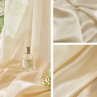 Shimmering Chains Champagne Gold Striped Voile Curtain 4