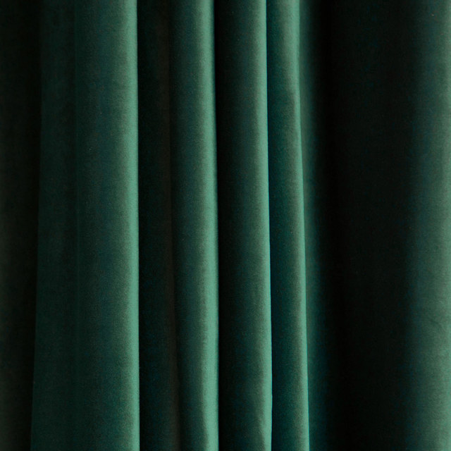 Fine Forest Emerald Green Velvet Curtain 1