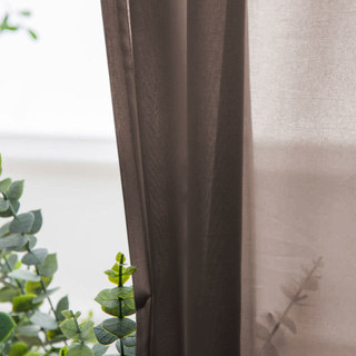 Soft Breeze Brown Chiffon Voile Curtain