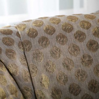 Ethereal Leaf Luxury Jacquard Gold Geometric Dotted Voile Curtains