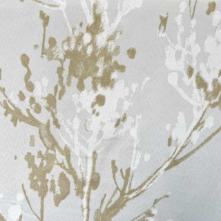 Painted Veil Abstract Watercolour Ivory White and Gold Floral Voile Curtains 3