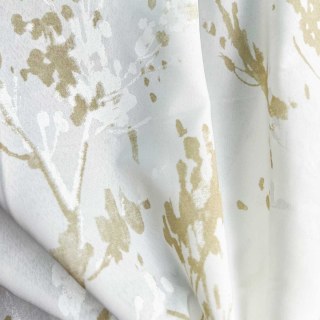 Painted Veil Abstract Watercolour Ivory White and Gold Floral Voile Curtains 6