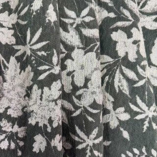 Midsummer Night Dark Olive Green Floral Chenille Curtains 3