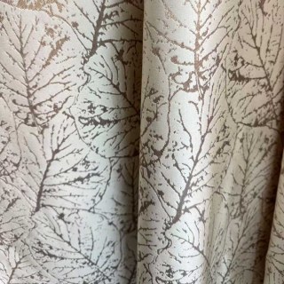 Nature's Imprint Luxury Jacquard Champagne Gold Foliage Curtains 2