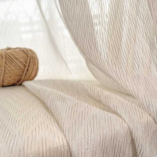 Whisper Wave Shimmering Cream Mesh Net Voile Curtains