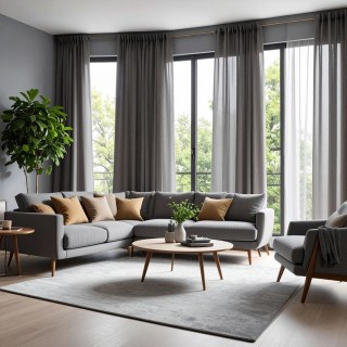 Smarties Grey Soft Sheer Curtain
