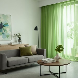 Candy Land Linen Style Green Ombre Curtain