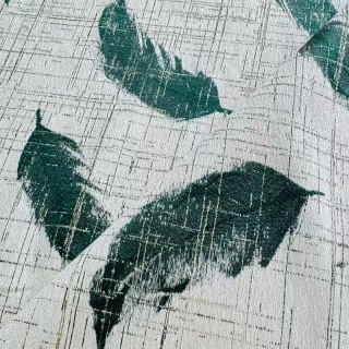 Plume & Pattern Luxury Jacquard Green Feather Curtain 5