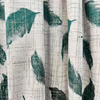Plume & Pattern Luxury Jacquard Green Feather Curtain 4