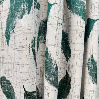 Plume & Pattern Luxury Jacquard Green Feather Curtain 2