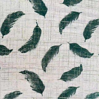 Plume & Pattern Luxury Jacquard Green Feather Curtain 6