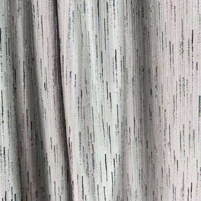 Silver Stream Cream Curtain with Shimmering Metallic Stripes 1