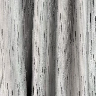 Silver Stream Cream Curtain with Shimmering Metallic Stripes 2