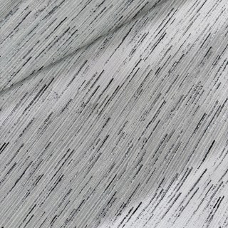 Silver Stream Cream Curtain with Shimmering Metallic Stripes 3