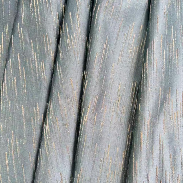 Silver Stream Duck Egg Blue Curtain with Shimmering Metallic Stripes 1