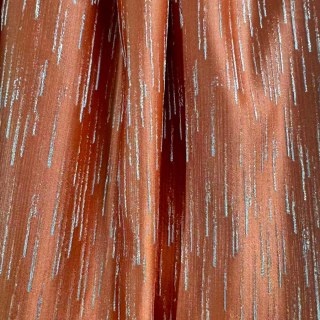 Silver Stream Orange Curtain with Shimmering Metallic Stripes 2