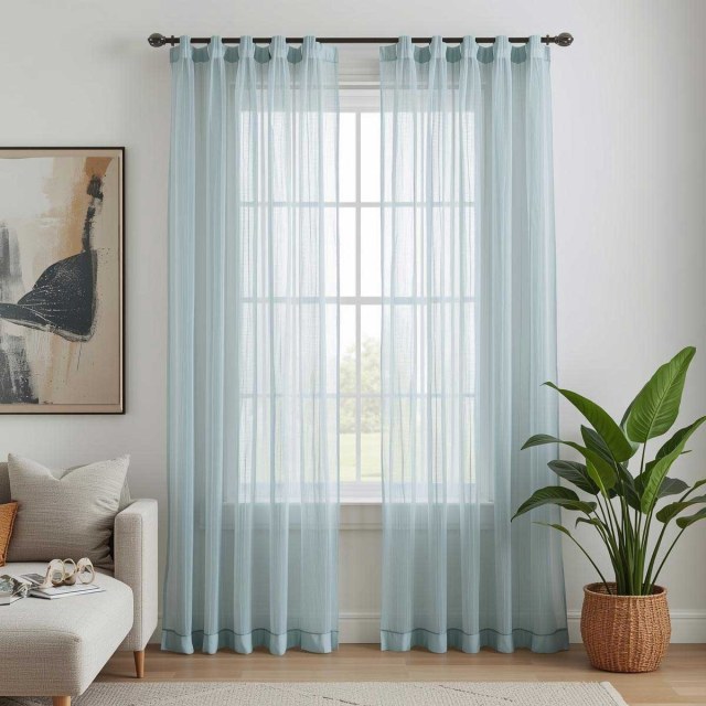 Notting Hill Baby Blue Luxury Sheer Curtain 1