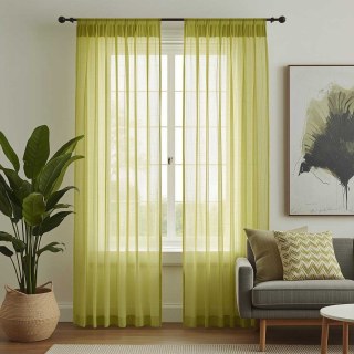 Notting Hill Lime Green Luxury Sheer Curtain