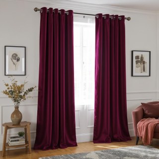 Matte Majesty Burgundy Wine Red 100% Blackout Velvet Curtain 3
