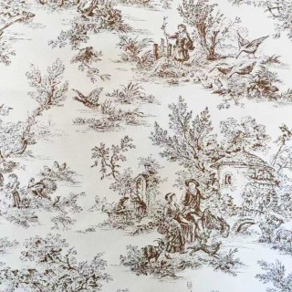 Amour Pastorale Brown Toile de Jour Chenille Curtains 3