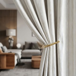 Dotted Cascade Cream Shimmering Striped Curtain 2