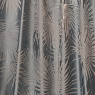 Fan Palm Silhouette Duck Egg Blue Tropical Leaves Curtain