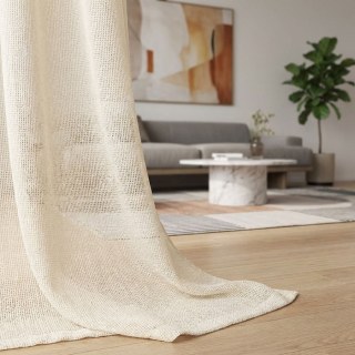 French Chic Beige Cream Heavy Sheer Curtain 2