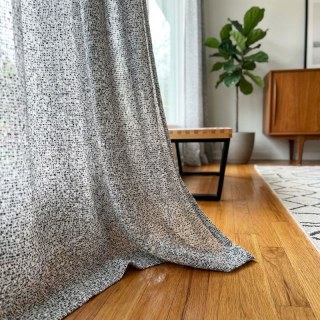 French Chic Black & White Heavy Sheer Curtain 2