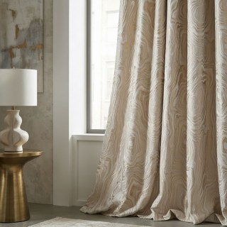 Gilded Marble Luxury 3D Jacquard Mocha Cream Abstract Curtain 4