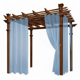 Laguna Outdoor Waterproof Haze Blue Sheer Curtain 2