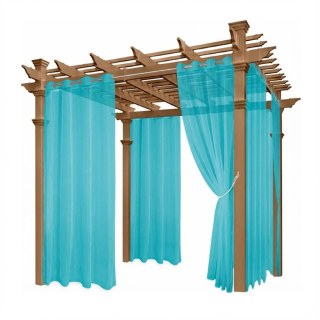 Laguna Outdoor Waterproof Turquoise Blue Sheer Curtain 2
