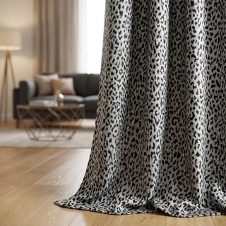 Leopard Spot Jacquard Black and White Animal Print Curtains 2