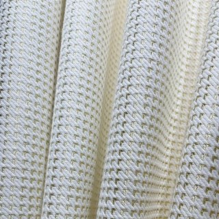Luxury Jacquard Houndstooth Ivory White and Gold Glitter Geometric Curtain 4