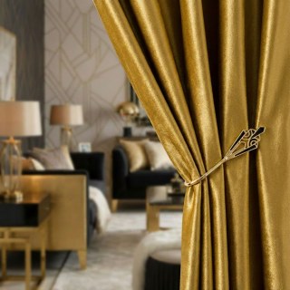 Luxury Metallic Gold Velvet Curtains 3