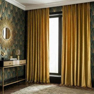 Luxury Metallic Gold Velvet Curtains
