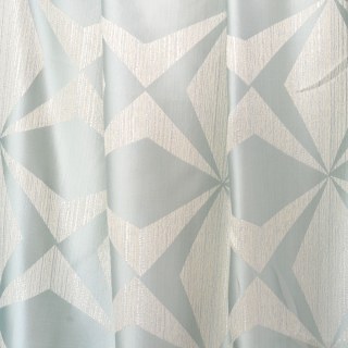 Pinwheel Prism Mid Century Modern Duck Egg Blue Geometric Curtains 7