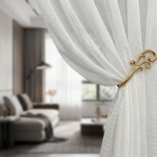 Tide Luxury Wave Patterned White Sheer Curtain 2