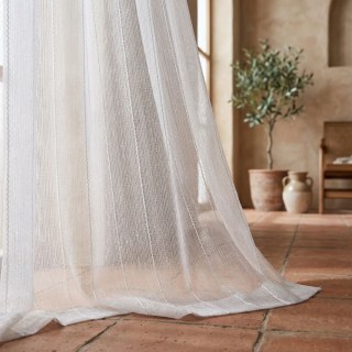Whispering Waves Ivory White Striped Sheer Curtain 3
