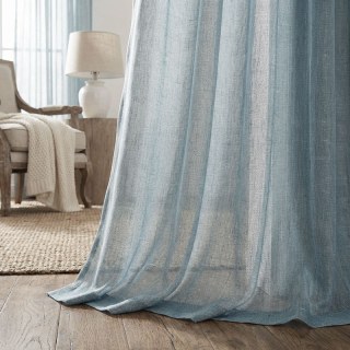 Daytime Textured Weaves Dusky Blue Sheer Curtain 3