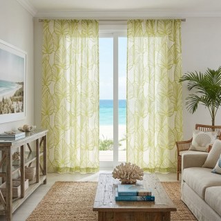 Lush Palm Tree Paradise Green Semi Sheer Curtain 2
