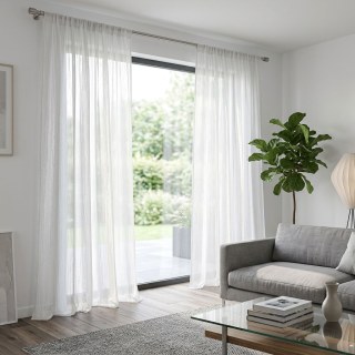 Silk Waterfall White Chiffon Sheer Curtain 2