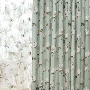 Morning Flower Sage Mint Green Curtain 8