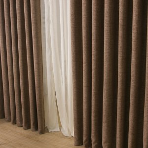 Regent Linen Style Light Coffee Curtain Drapes 1