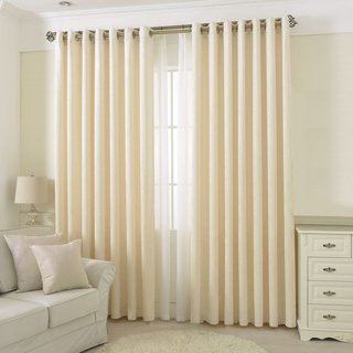 Luxury Cream Off White Chenille Curtain Drapes