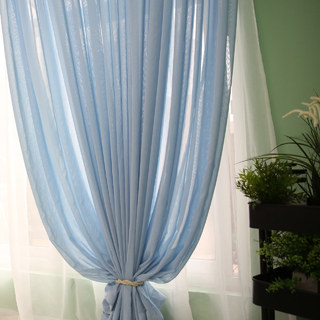 Notting Hill Baby Blue Textured Sheer Curtain 2