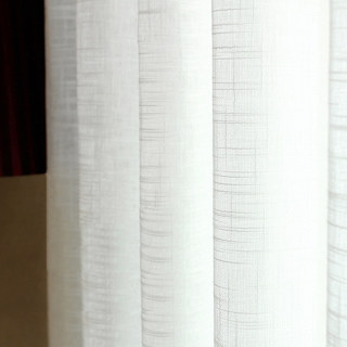 Touch of Sunshine White Heavy Semi Sheer Curtain 1