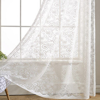 Starry Night White Shimmering Lace Sheer Curtain