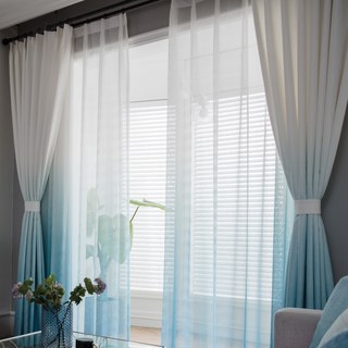 The Perfect Blend Ombre Turquoise Blue Curtain 2